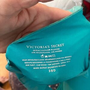 Victoria’s Secret add a cup 38D bra in dark teal with sequin accents